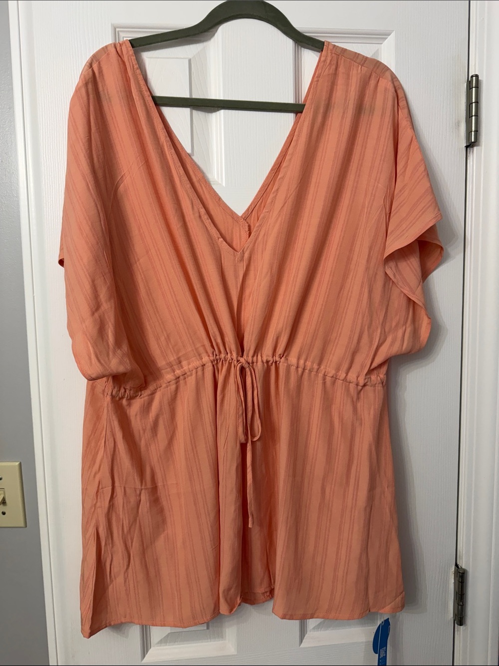 Cupshe Peach V-Neck Drawstring Swim Coverup